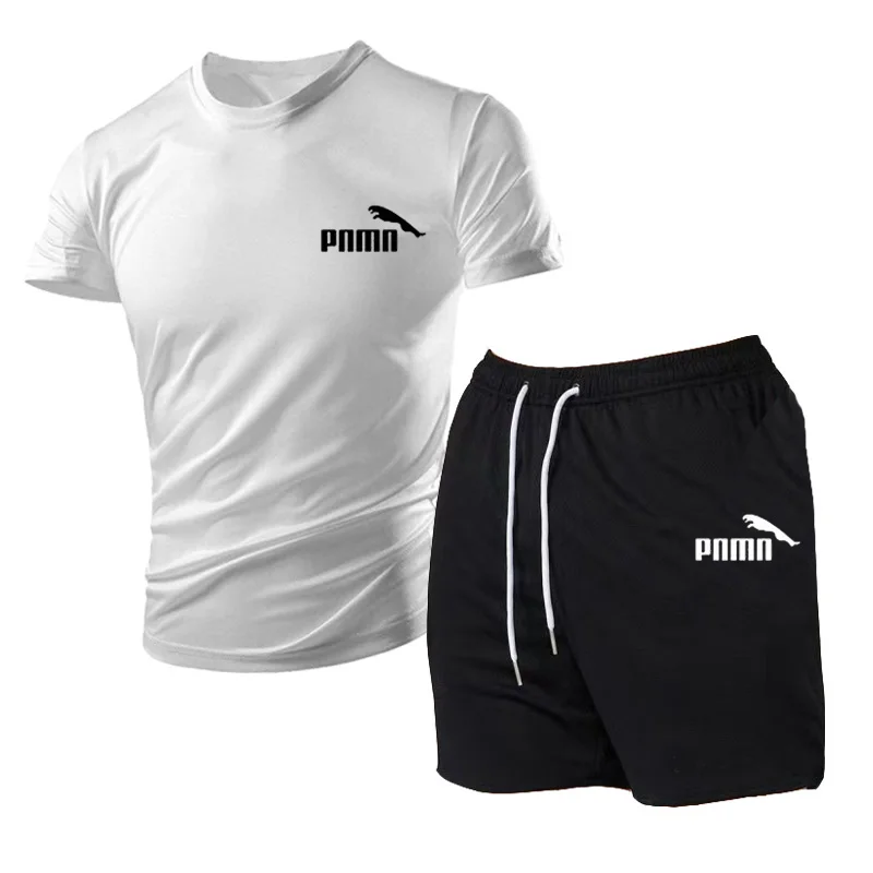 2024 Herren Sportswear Kurzarm T-Shirt und Sports horts Set Sommer Casual Jogging Shorts atmungsaktiv schnell trocknend 2-teilig