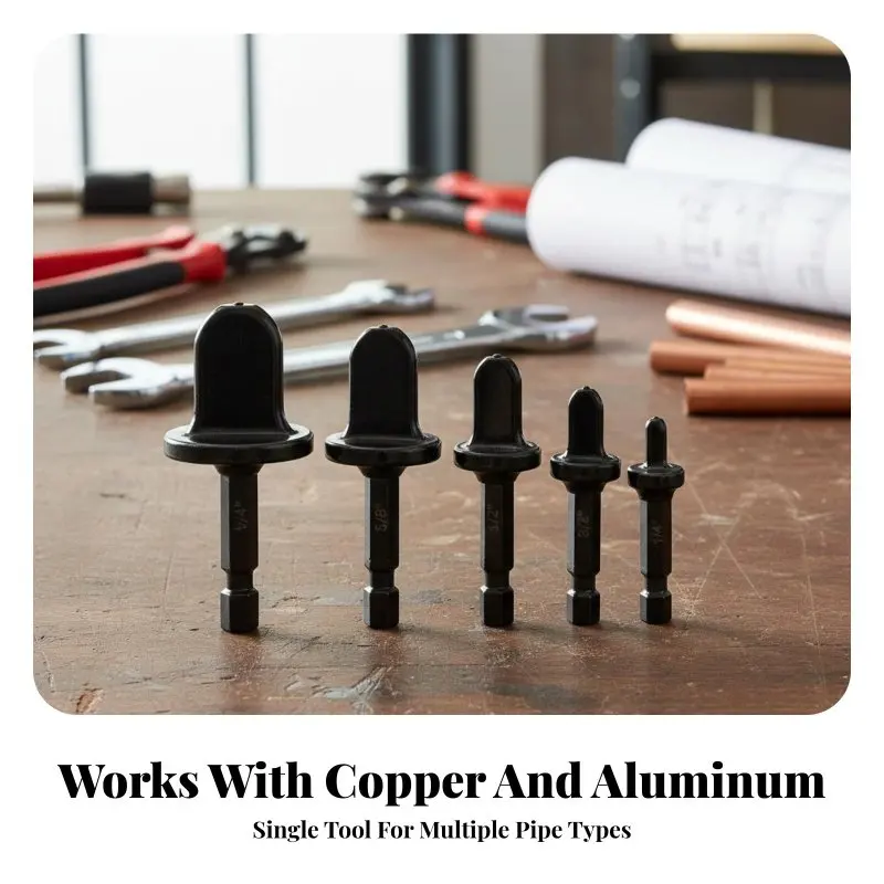 

5 Pieces Hex Shank Tube Enlarger Set Leak-Sealed Closure Copper Pipe Swaging Tool Bits HV System Tube Enlarger Tool