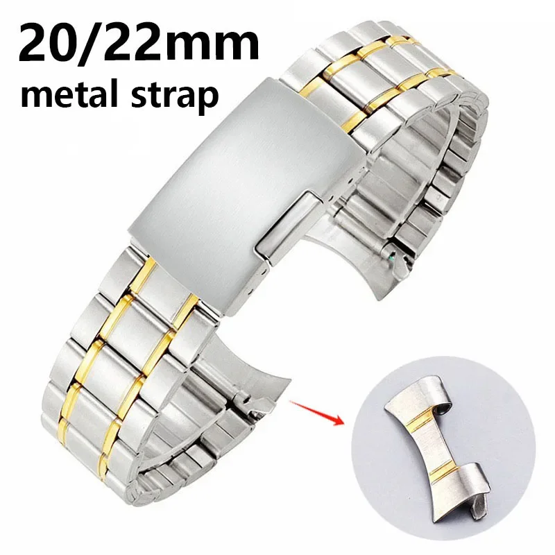 Stainless Steel Watch Strap Metal Wristband 20mm 22mm Watch Band Universal Replacement Bracelet for Men Woman Watchbands