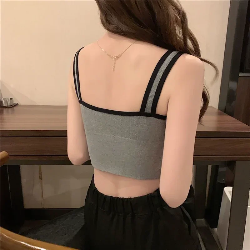 Camisole Women Solid Backless Designed Delicate Cozy Daily Basics Korean Style Spring All-match Simple Ladies Graceful Stylish