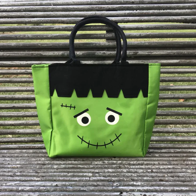 Ricamo personalizzato Halloween dolcetto o scherzetto borsa Halloween zucca borse nome personalizzato sacchetti di caramelle festa Goody Tote Bag sacchetto regalo