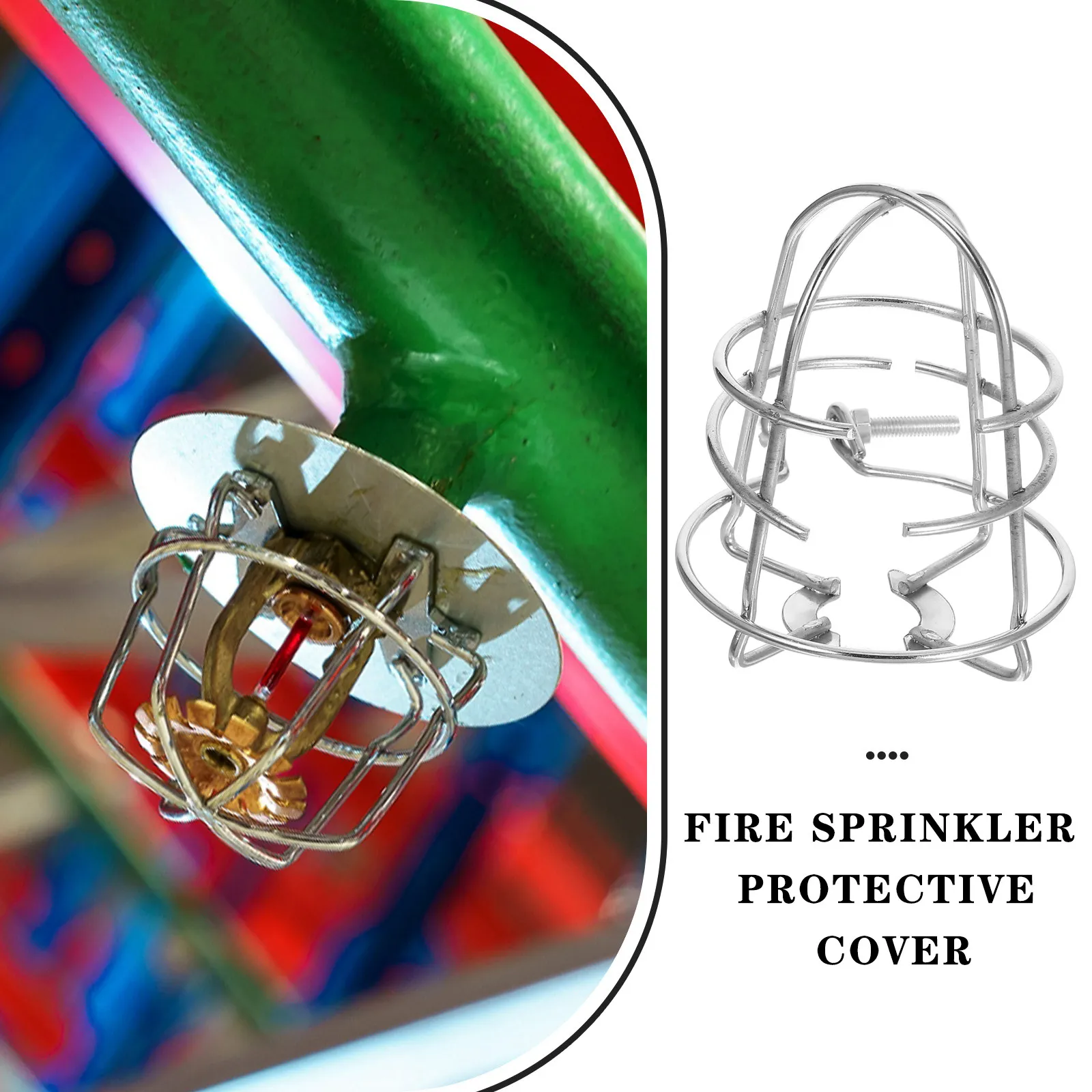 Fotografia 3: Protetor de Cabeça de Sprinkler em Aço Inoxidável (2 Peças) - Gaiola para Sprinkler de Incêndio com Proteção Aprimorada Contra Danos e Respingos de Tinta