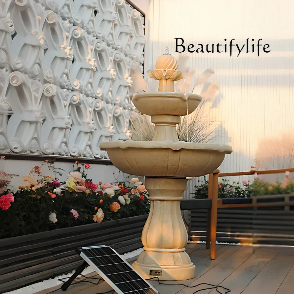 ASolar fountain European garden flowing water ornament outdoor pool landscape landscaping decoration wishing pool