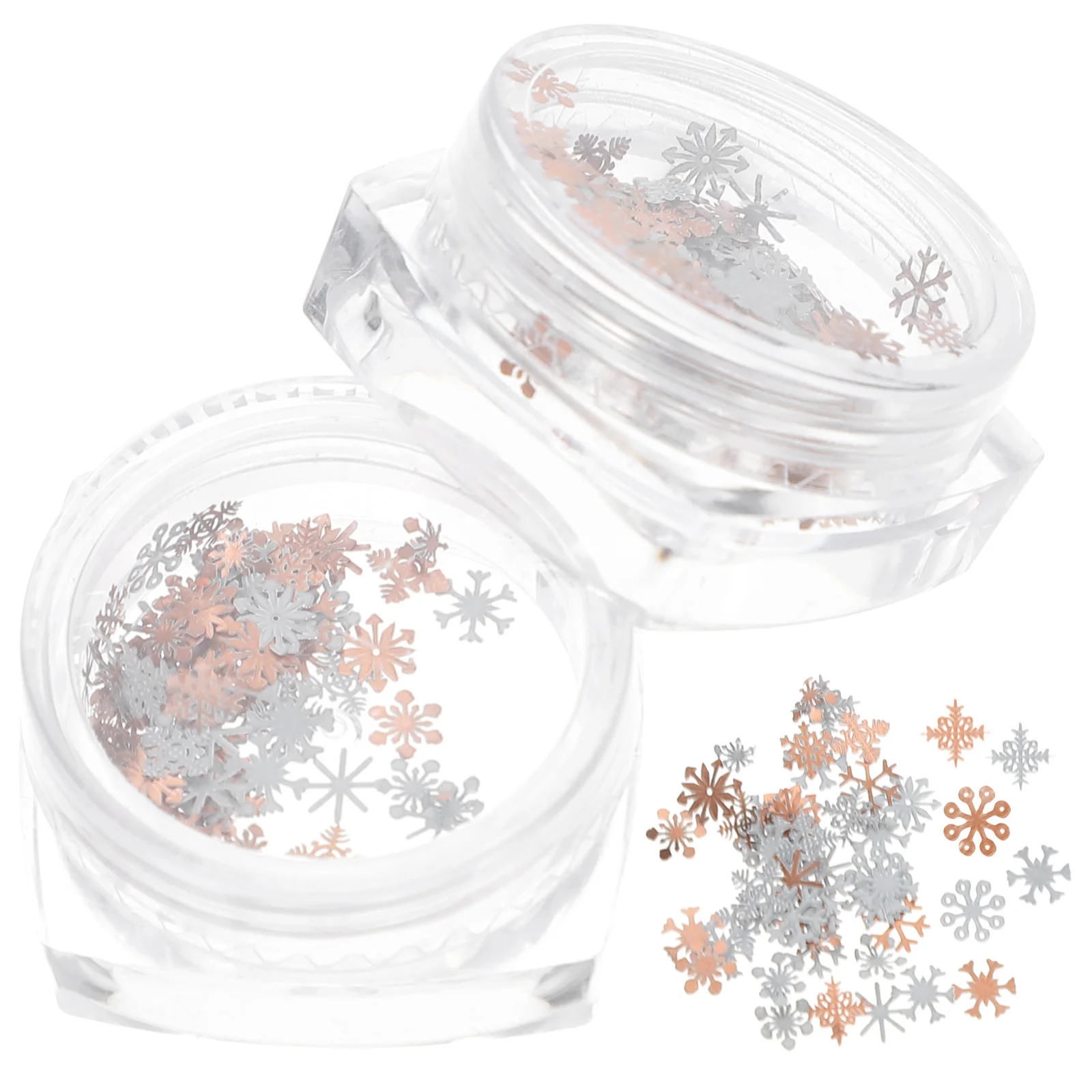 2 صناديق مسمار بريق الترتر ندفة الثلج بريق مكتنز عيد الميلاد مسمار الديكور مانيكير النثار رقائق جراب هاتف الترتر