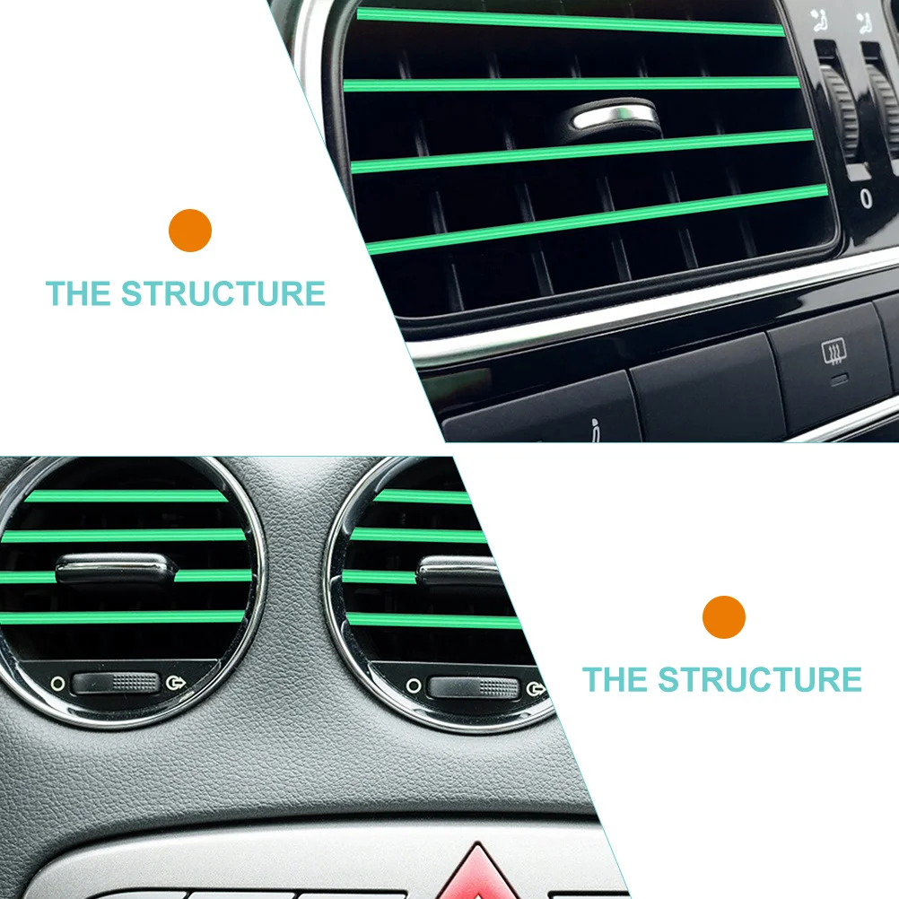 

10pcs Car Vent Outlet Trim Decorative Strips Soft Material Durable Bright Color U Shaped Clip Design Car Supplies Interior