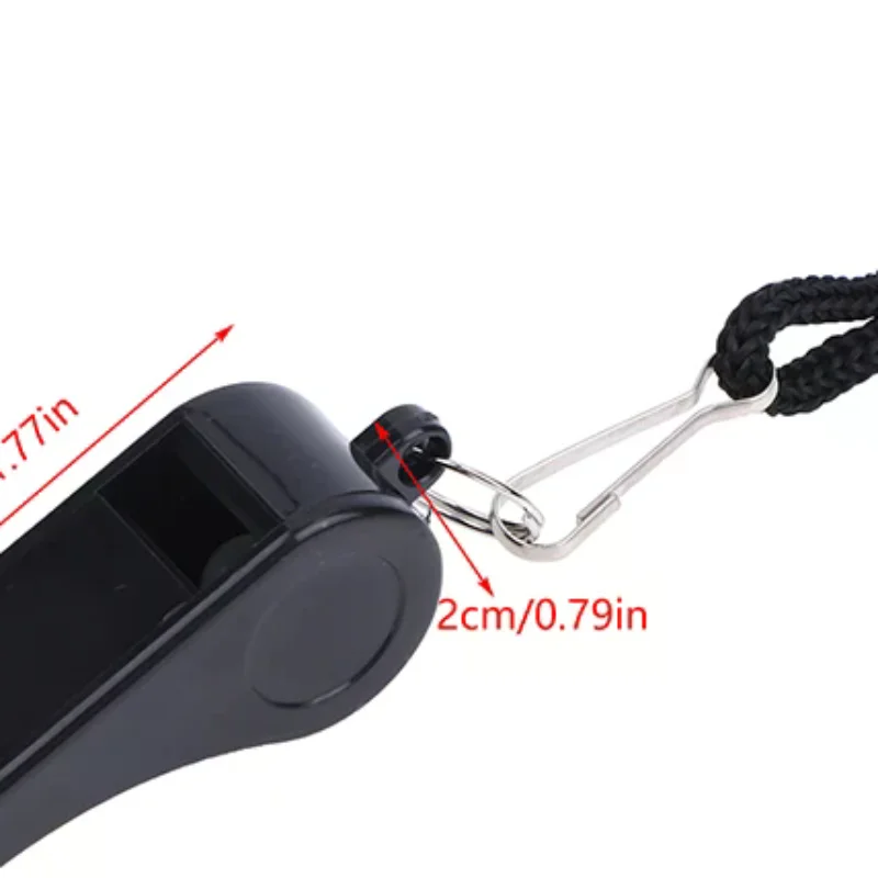2/5/10Pcs High Quality Black Whistle For Sports Football Basketball Referee Training Outdoor Survival Whistle With Lanyard