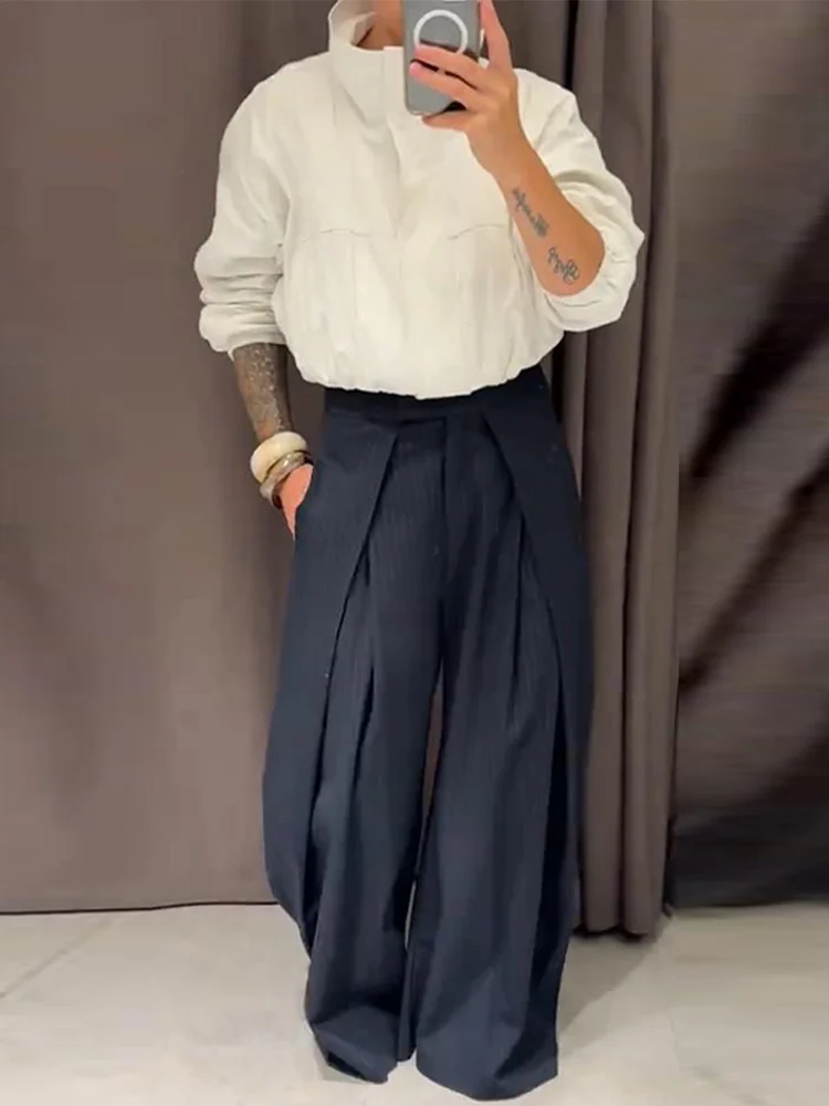 loose fitting dress pants women Elegant Women's Solid Color High Waist Ankle Length Straight Leg Dress Pants For Wear Loose Fitting Pants for Women Casual Trouser Pants for Women