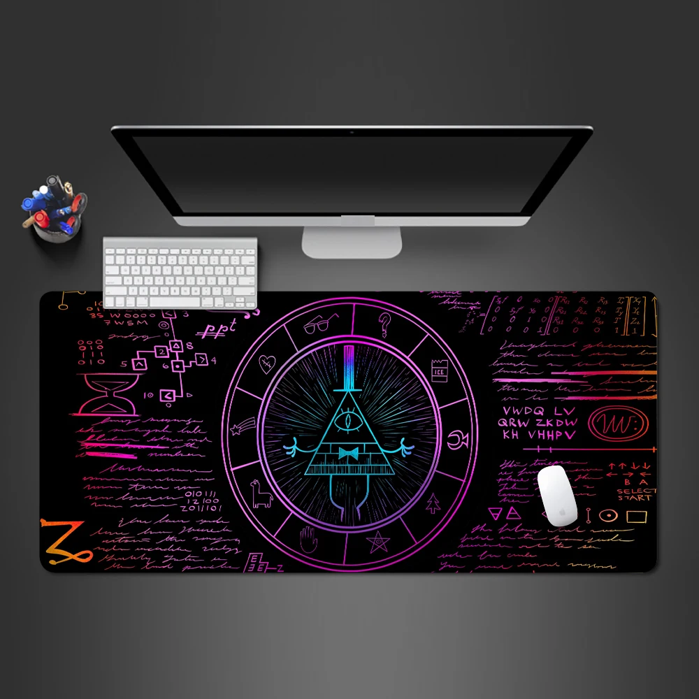 

Colorful Circle Mouse Pad Musical Notes Electric Guitar MousePad Gamer Keyboard Office Accessories Gaming Mat Big Mousepepad