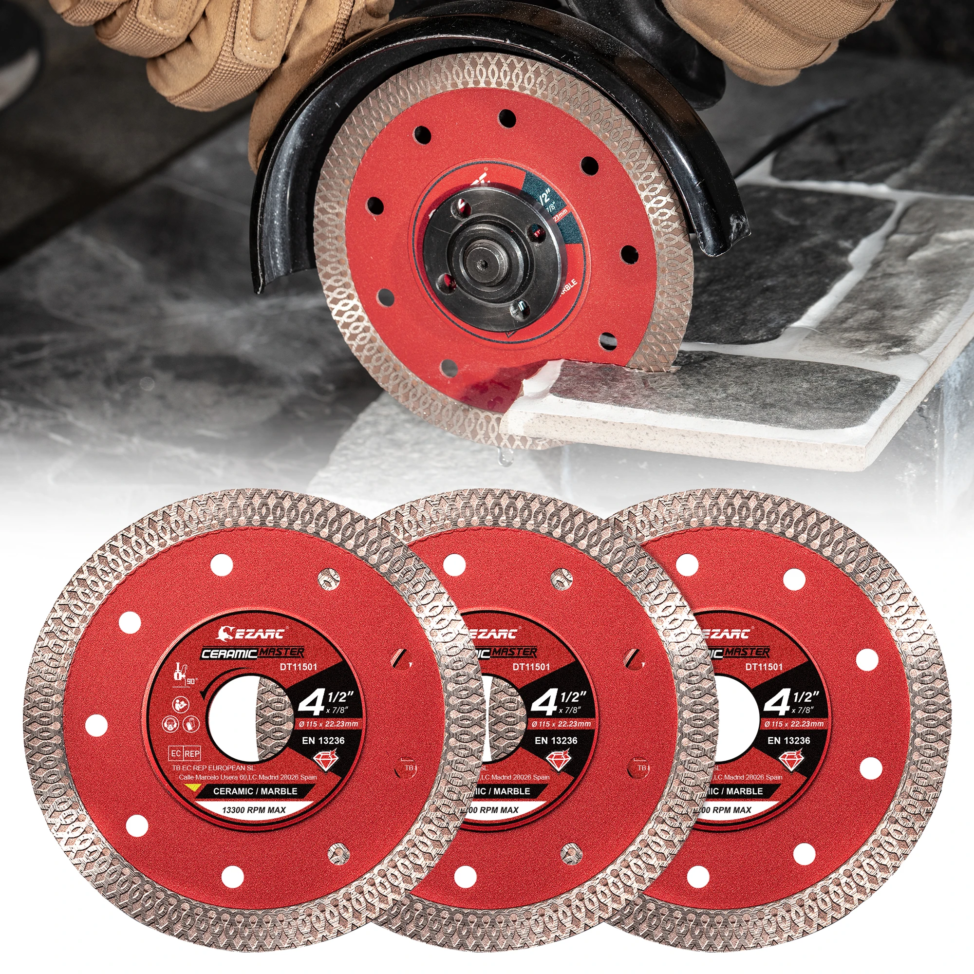 115mm Super Thin Cutting Discs for Angle Grinder, Diamond Saw Blades Dry & Wet Cutting for Porcelain Ceramic Granite Marble Tile