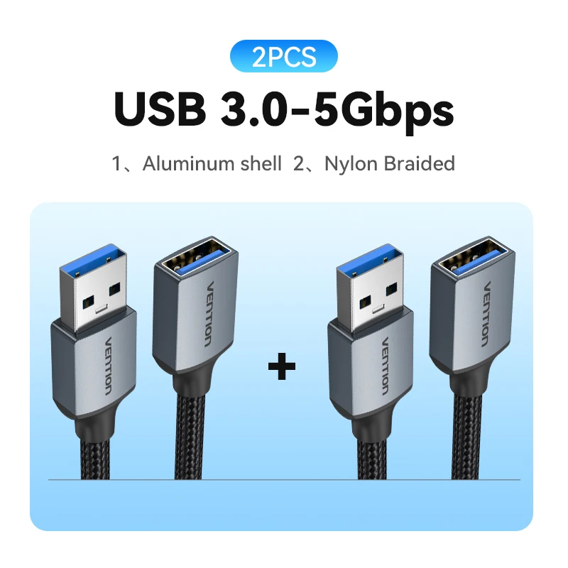 Vention Usb 3.0 Verlengkabel Usb 3.0 2.0 Kabel Extender Data Snoer Voor Pc Smart Tv Xbox One Ssd Snelle Snelheid Usb Kabel Extensie