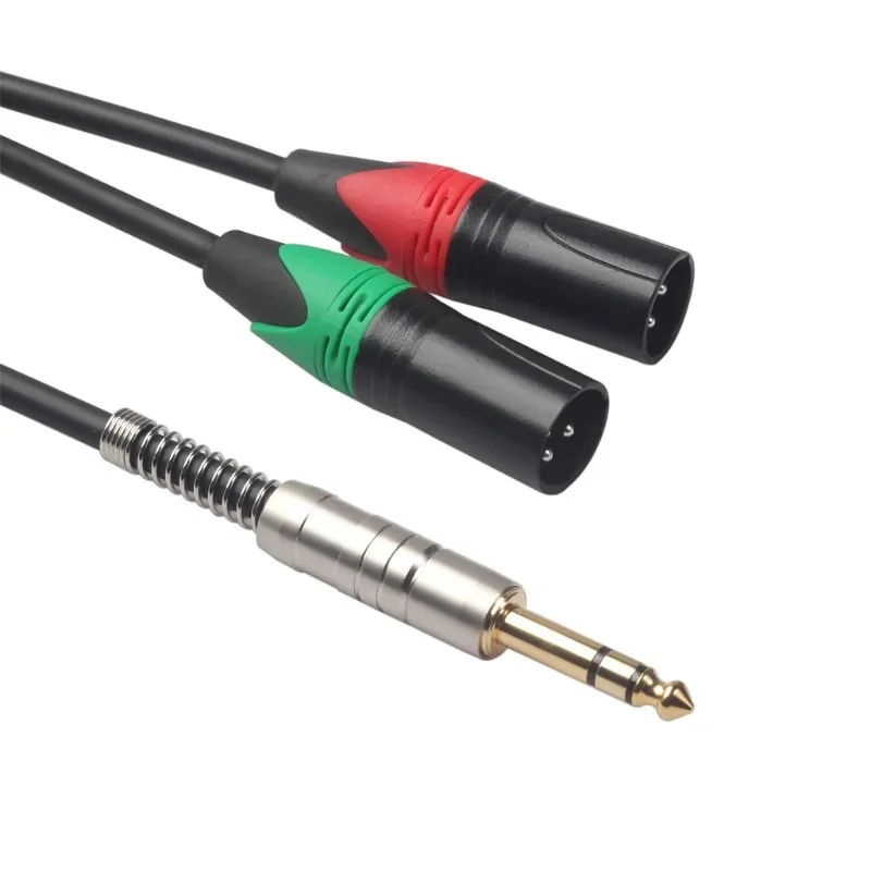 

6.35 to dual XLR male microphone audio cable power amplifier headphone microphone cable