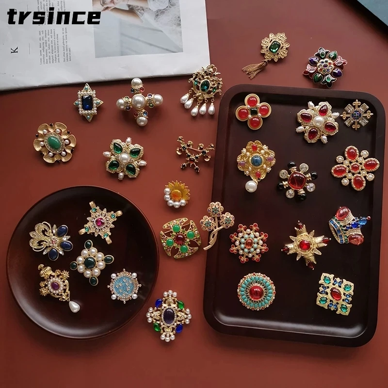 Trsince-broche de forma hueca geométrica para mujer, broches de alfileres Vintage antiguos, joyería de fiesta de boda, esmalte Simple Retro