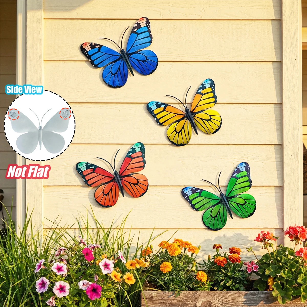 

Metal Butterfly Wall Decor Iron Art Wall Sculpture Hanging for Outdoor Garden Patio Yard Porch Fence Wedding & Mother's Day Gift