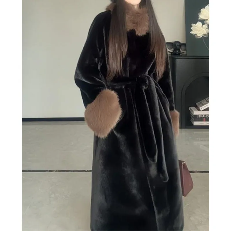 2025年新作冬ファッション スタイリッシュデザイン カラフルなミドル丈オーバーニーコート レディース - 暖かく厚手の冬用コート