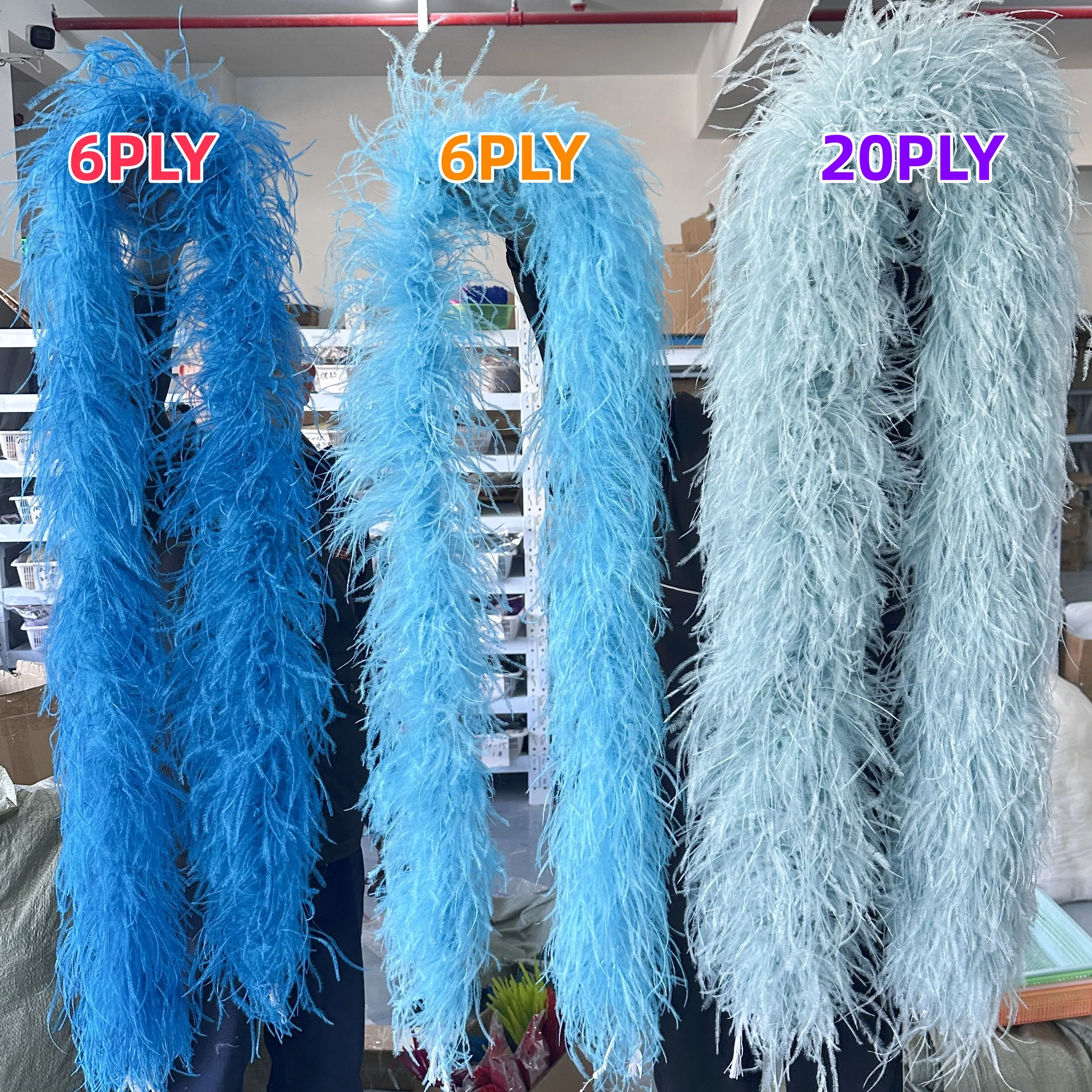 Soft Fluffy Natural Ostrich Feather Boa 3/6/8/10/20 Ply 50CM Trim for Costume Party Skirt Dress Top DIY Craft Decor Accessories