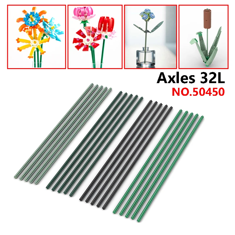 5 SZT. OSI KRZYŻOWEJ 50450 Oś Techniczna 32 MOC 13927 300233 6210821 Klocki Konstrukcyjne Ośki do Kwiatów 32L Części Klocki Zabawki DIY