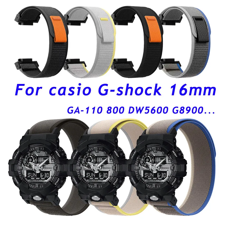 Trail Loop Nylon Loop Strap For Casio G-SHOCK GA GD 100 110 120 700 GLX GR GW 8900 DW Watch Band 16mm Sports Wrist Bracelet Belt