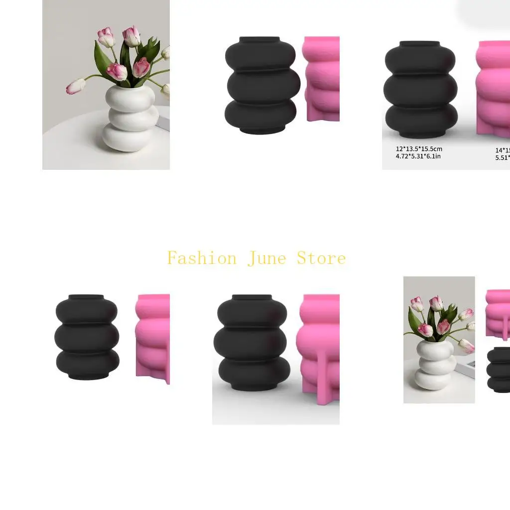 

N5KA Resin Vase Silicone Mold Donuts Vase Resin Casting Mold for Makeup Brush Holder