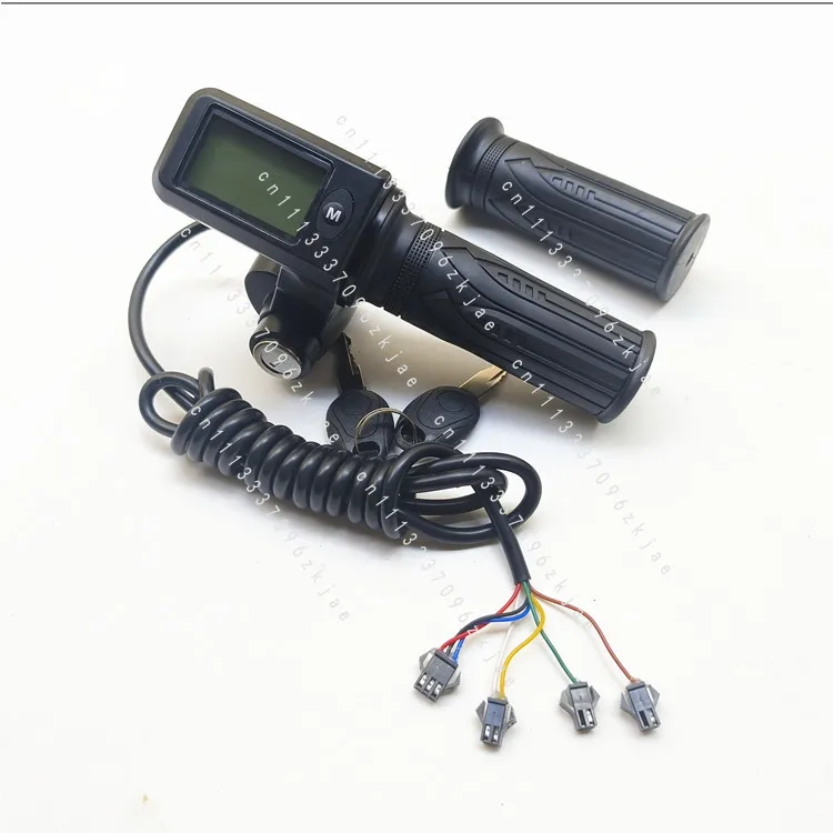 Folding Car Lithium Battery Turn Handle Front Throttle with Lock Speed Display Key Instrument =