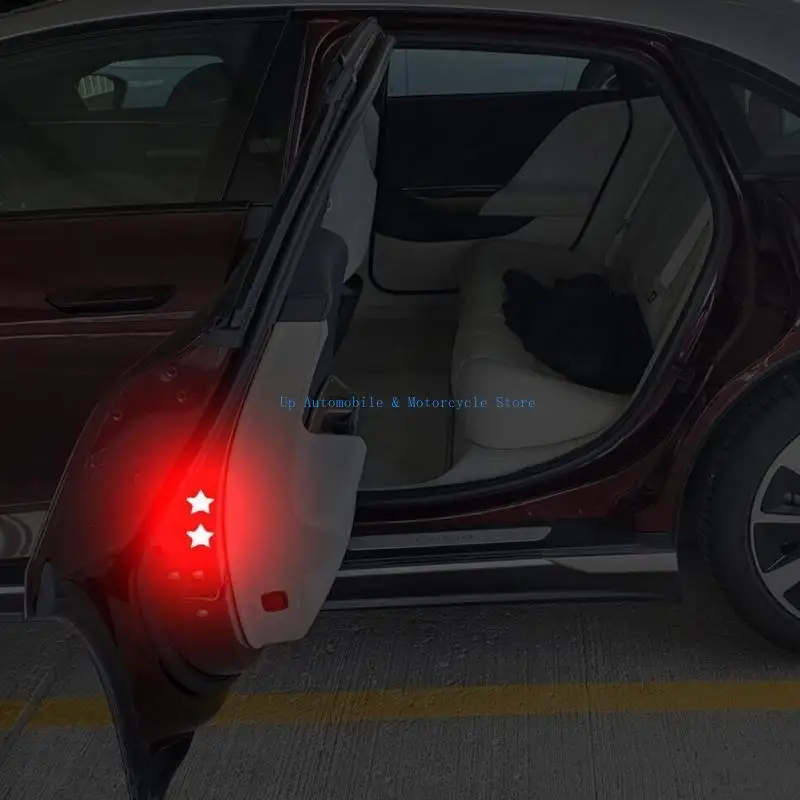 270E 6 قطعة أشرطة تحذيرية من الشارات النجمية العاكسة للدراجات النارية والسيارات والشاحنات والدراجات ملصقات السلامة الليلية مع