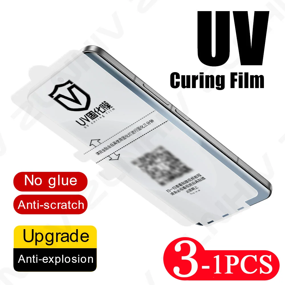 3/2/1 Pcs UV light curing film for OPPO Find X8 X7 Not Glass phone screen protector protective film X6 X5 Pro Reno 12 11 10 Pro