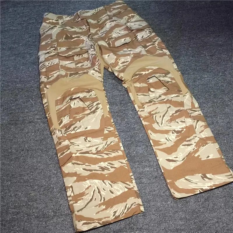 Desert Tiger Spotted Frog Suit Set, Outdoor Sports, G3 Frog Skin, Combat Pants, Training Suit, Gold, Tactical Top view 2