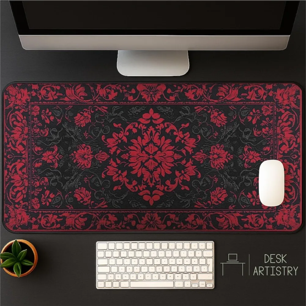 Victorian Lace Desk MatGothic Floral,Dark Academia Office Decor alfombrillas para escritorio tapis de souris alfombrillas gaming
