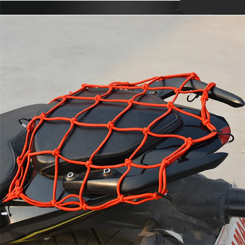 1PC 30/40cm Square Bungee Net Motorcycle 6-Hook Elastic Motorcycle Storage Helmet Tank Luggage Mesh Web Motorcycle Accessories