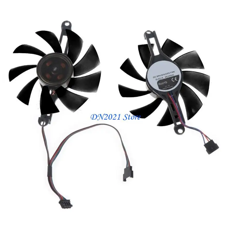 

F3KE 1Pair 80mm for Radeon RX 580 RX5500 XT 4 Pin VGA Fan Graphics Card Cooling Fan