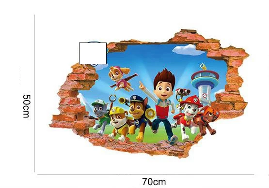 Heiße Paw Patrol Wandaufkleber für Kinder, Jungen, Mädchen, Wohnzimmer, moderne Heimdekoration, Zubehör, PVC, abnehmbares Papier, DIY-Dekoration – Detail 8