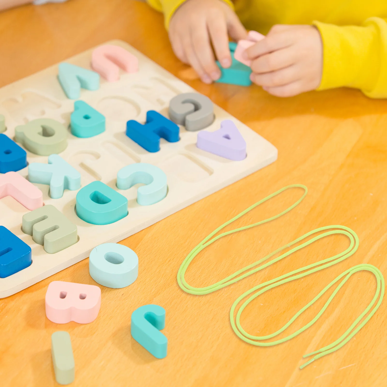 10 قطعة الحبل الديكور للأطفال مشرق خيوط رباط الحذاء سلسلة رياض الأطفال الديكور لعبة الملحقات تطوير المهارات الحركية الدقيقة