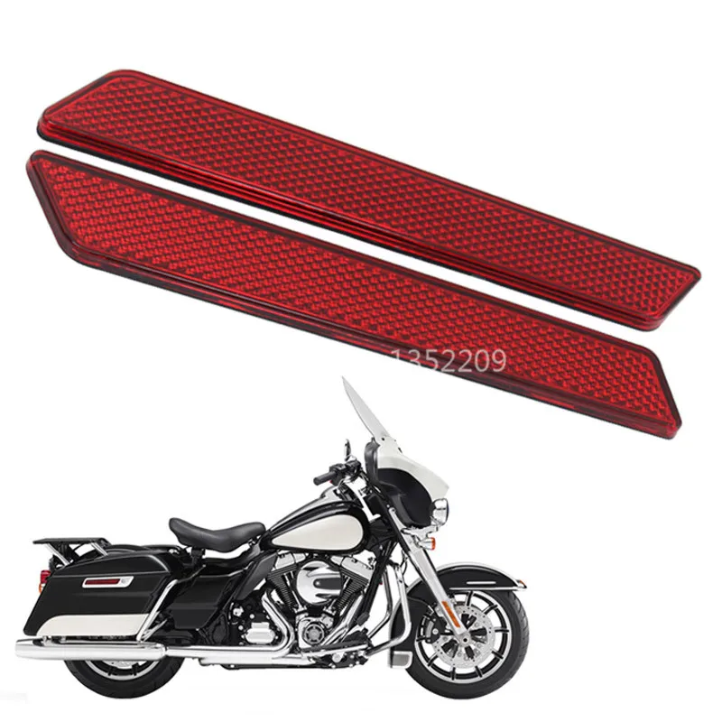 

Motorcycle Accessories Reflectors Saddlebag Guard Reflector Stickers Cover Decorative For Harley Touring Street Glide 2014-2016