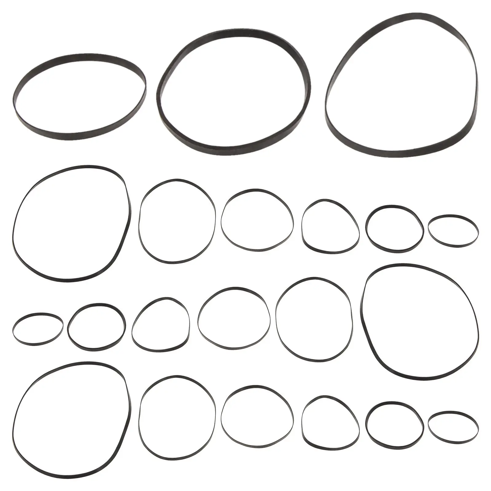 

50 Pcs Rubber Belts for Electronics Cassette Tape Recorder Belt DVD Drive Video Machine Recorder Repair Maintenance Belt Flat