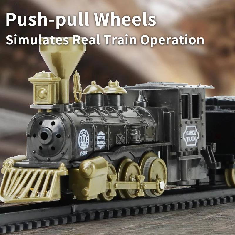 FUN LITTLE TOYS Train,Classic Electric Train Set for Kids ,Model Train Set,Battery-Operated Toy with 2 Cars and Tracks