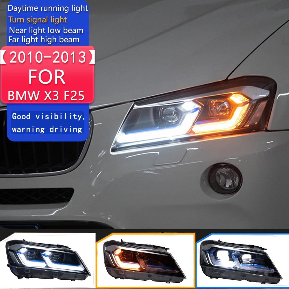 

Автомобильные фары для BMW X3 F25, светодиодные фары, линзы проектора 2010-2013, передняя фара DRL, автомобильные аксессуары
