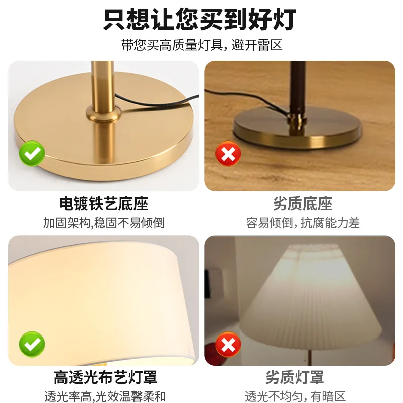 Retro Walnut Wood Color Floor Lamp Home Decoration Bedroom Bedside Light Living Room Sofa Study Atmosphere Standing Lights