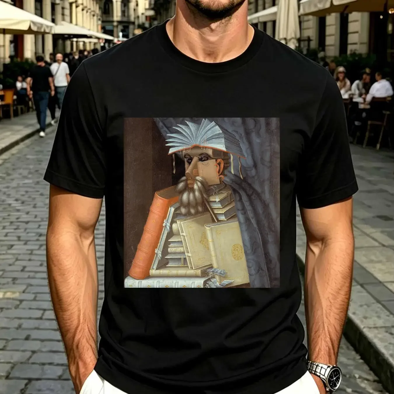 washed T Shirt The Librarian Giuseppe Arcimboldo Painting Late Renaissance Mannerist Style for Her Him Art Lover vintage Casual