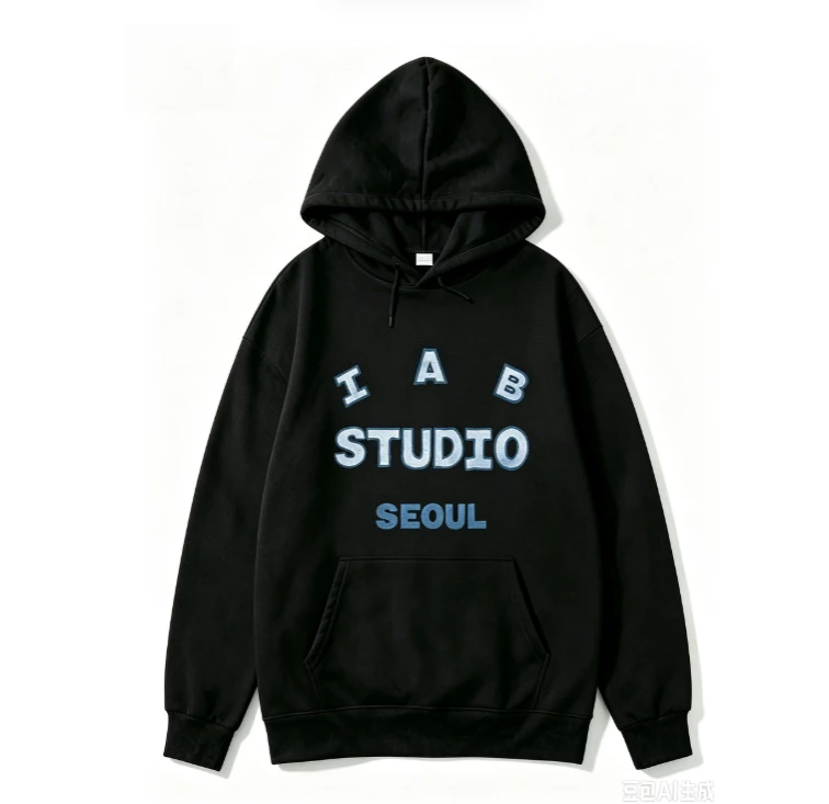 2026 new Hoodie with mottled distorted patterns multi-line text graphics with gradual color changes suitable for both men women