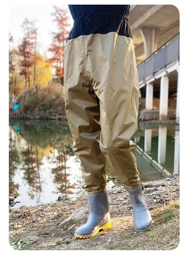 

Легкие нейлоновые болотные брюки, противоскользящие дождевые брюки с дождевыми сапогами Seood Gathering Fiing Suit, водонепроницаемые брюки Fiing