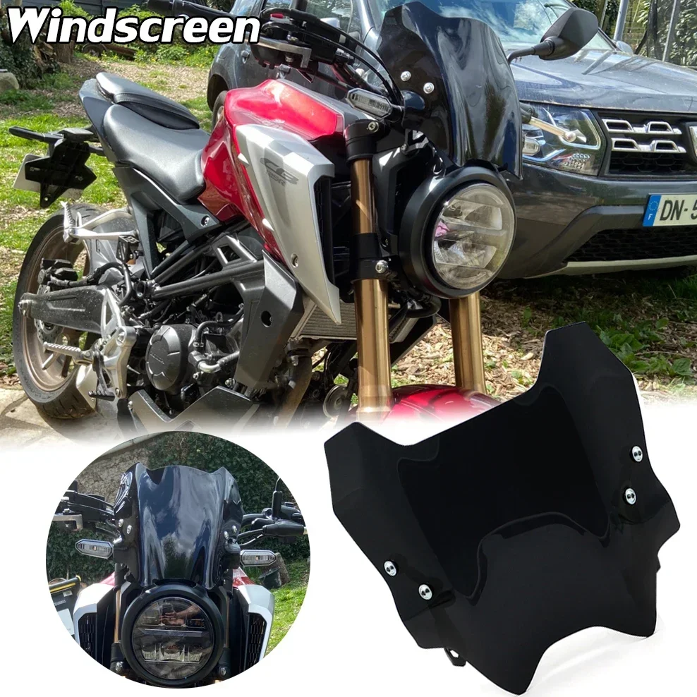 

For Honda CB125R Windshield Windscreen Wind Deflector CB150R CB 125R 300R 250R 18-2022 2023 CB300R Screen Motorcycle Accessories