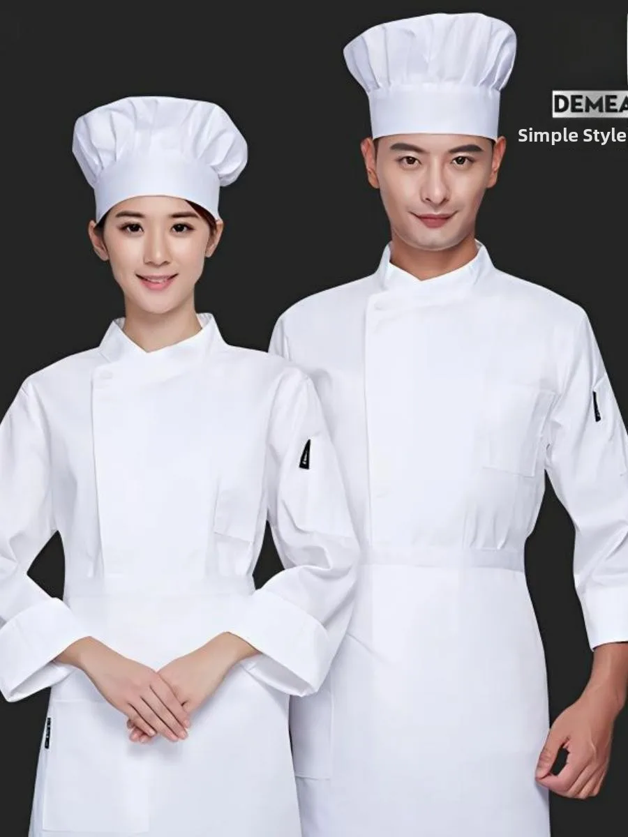 

Легкая рабочая форма для поваров с длинными рукавами, мужская одежда для ресторанов и кухонь, дышащая рабочая одежда для весны и лета