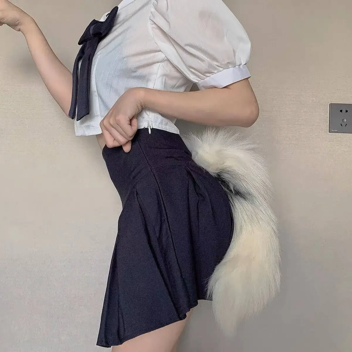 Handmade Long Tail Animal Cartoon Show COS Performance Prop Women's Maid Cat Cosplay Simulation Fox Tail Lolita Accessories