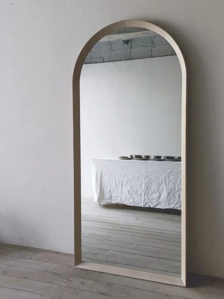 Customized cloakroom full body mirror, floor mirror, in silent design, arch shaped dressing mirror, light and luxurious