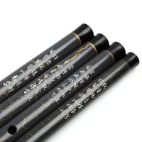 Black Bamboo Flute with Transparent Line, Traditional Musical Instrument, Handmade Woodwind Instrument, D Key Separable, Chinese 4