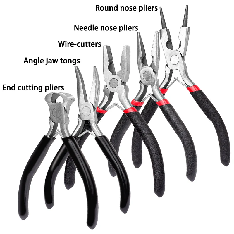 Jewelry Pliers Set with Tweezer Ring Round Nose Cutting Wire Pliers for DIY Bracelet Pendant Jewelry Making Tools