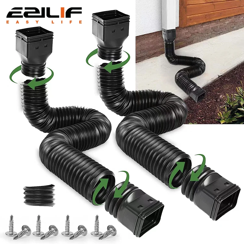 House Downspout Extender Telescopic Rainwater Ditch Drainage Pipe Drainage Pipe Hose Outdoor Sewage Pipe