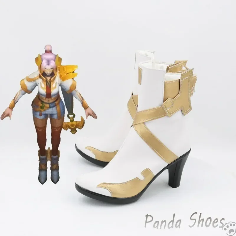 LOL Fiora Laurent Cosplay Shoes  Game League of Legends Cos Boots The Grand Duelist Cosplay Costume Prop Shoes for Halloween