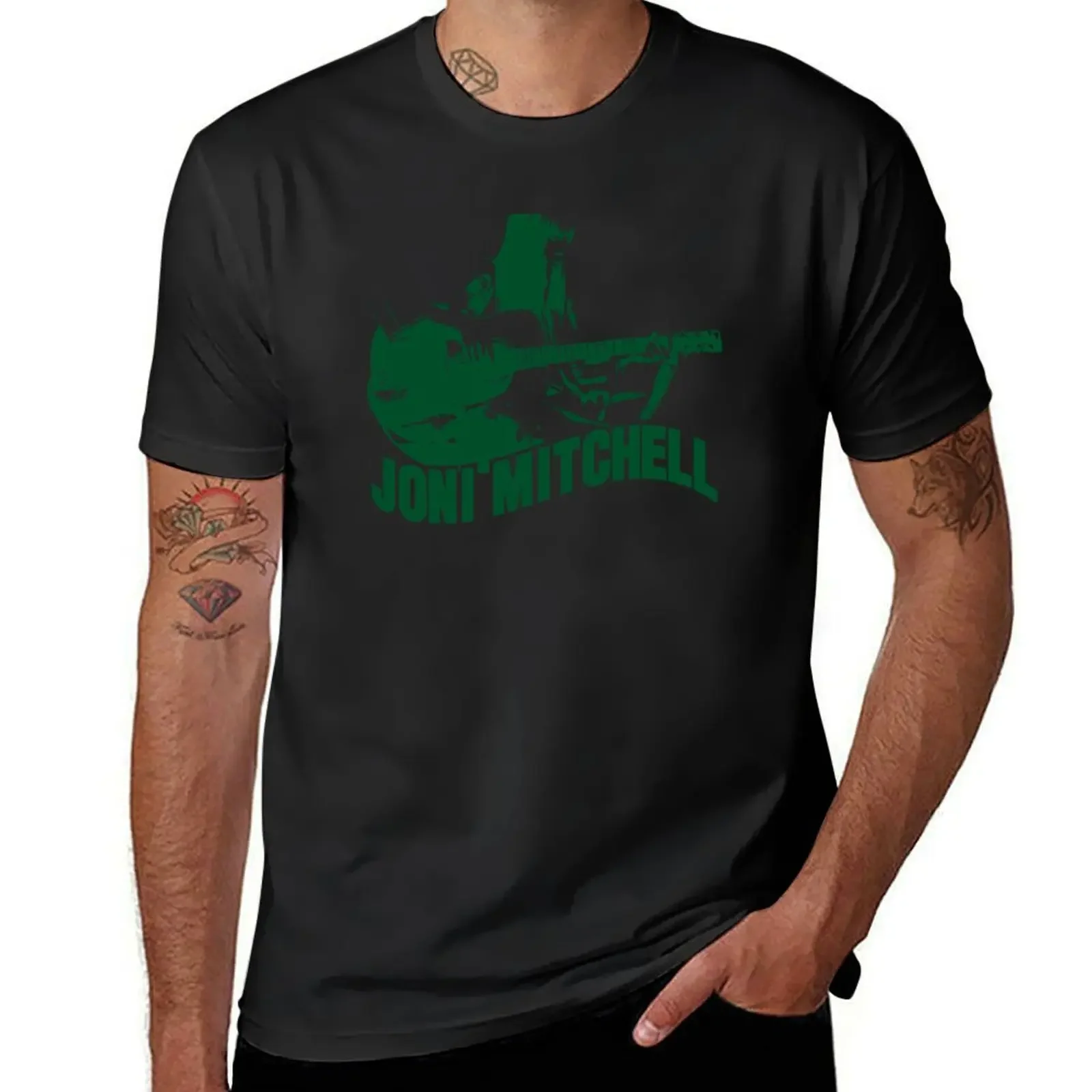 Joni Mitchell Canadian-American singer green art T-Shirt plus size tops custom shirt men clothings