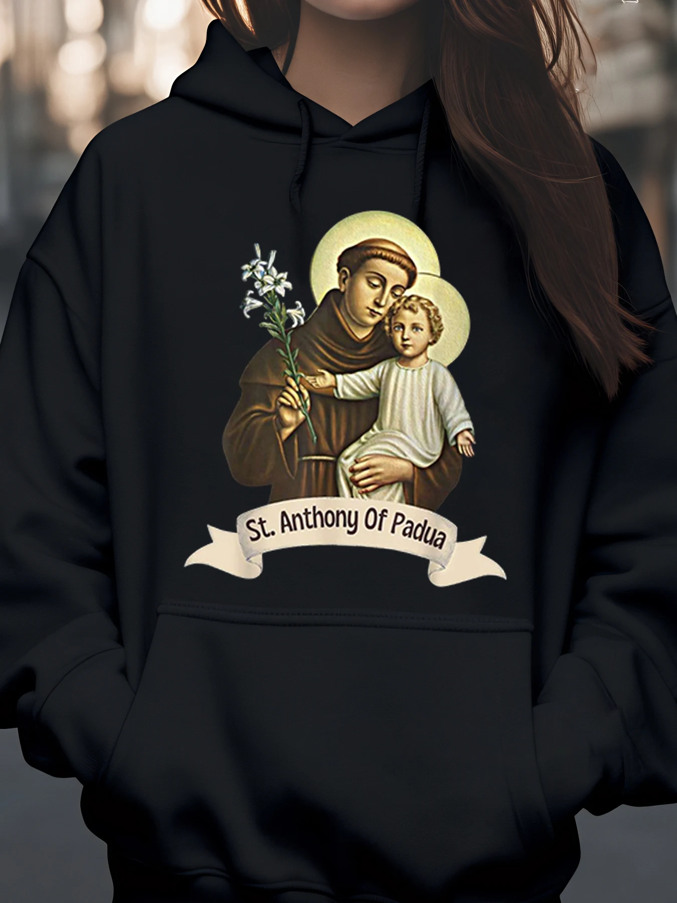 Толстовка с религиозным принтом St. Anthony of Padua, рождественский подарок, повседневная одежда для женщин и мужчин