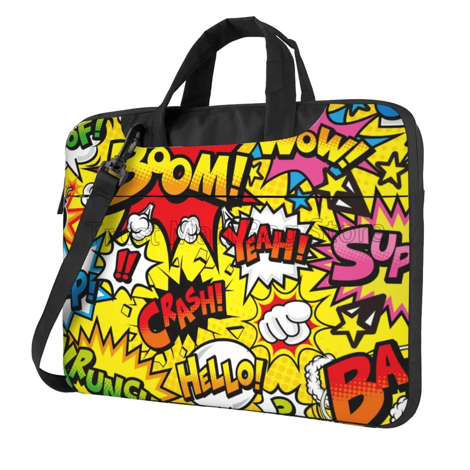 American Comic Book Collection Pop Art Laptop Bag Large Laptop Case Computer Bag for Office Business Travel Fits 13 14 15.6 Inch